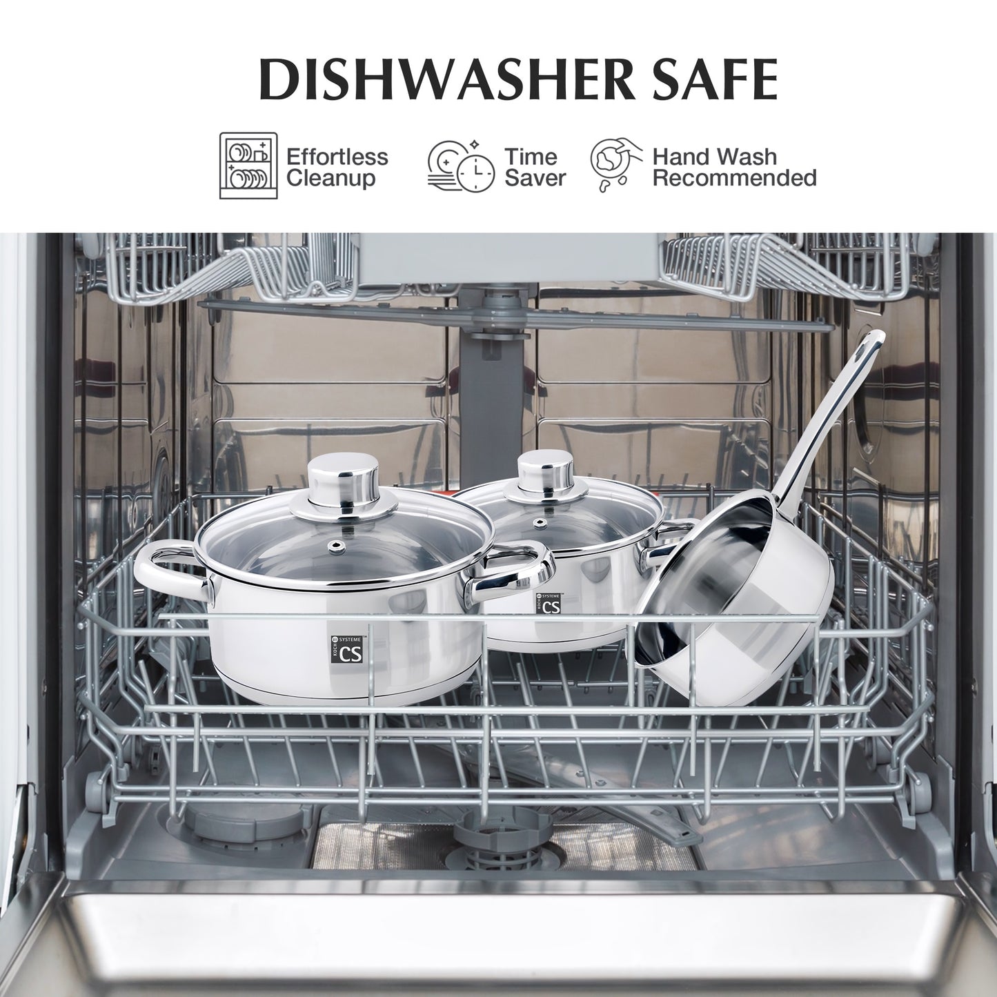 Belm 4pcs Stainless Steel Cookware Set