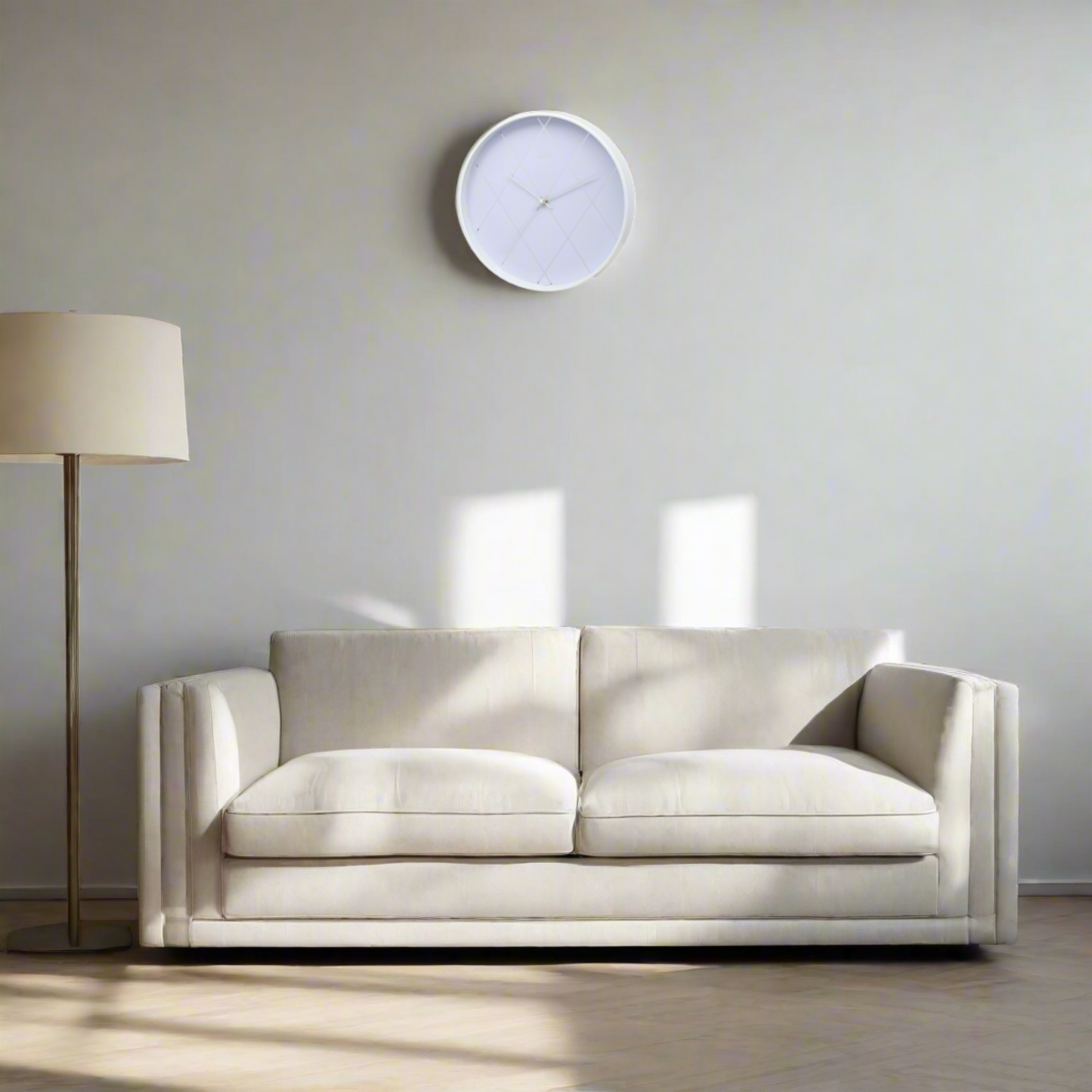 White Diamond Effect Wall Clock