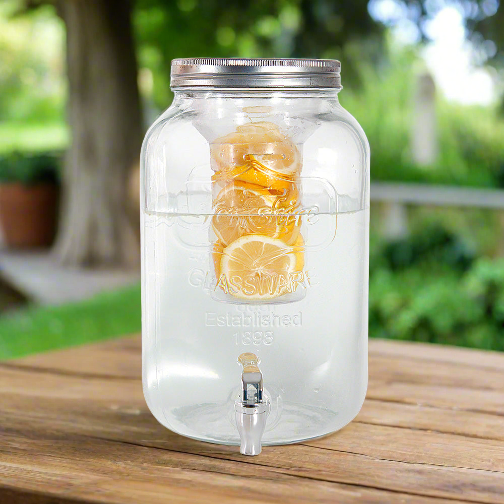 8 Litre Glass Beverage Dispenser with Infuser