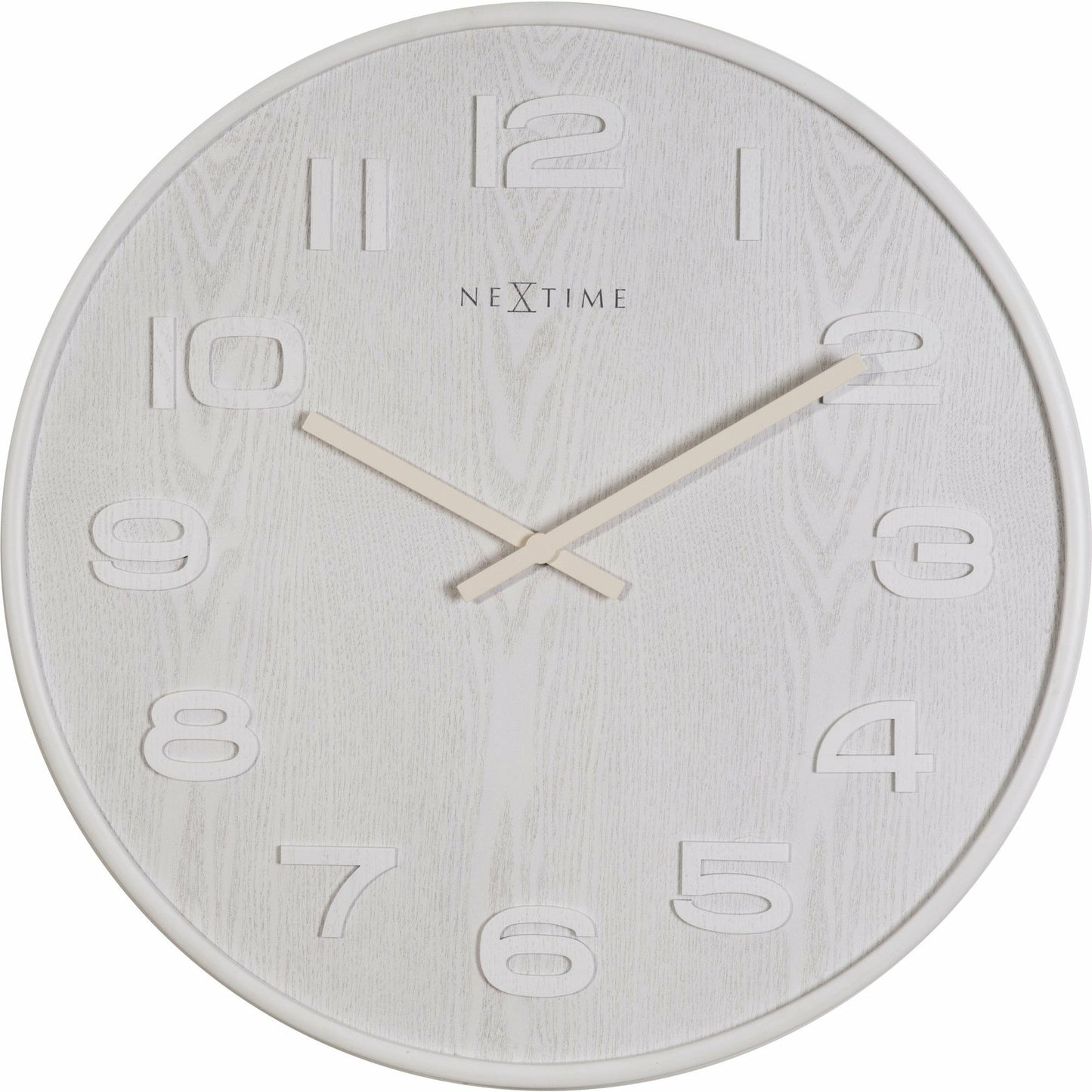 NeXtime - Wall clock – 52.8 x 3 cm - Wood - White - 'Wood Wood Big'