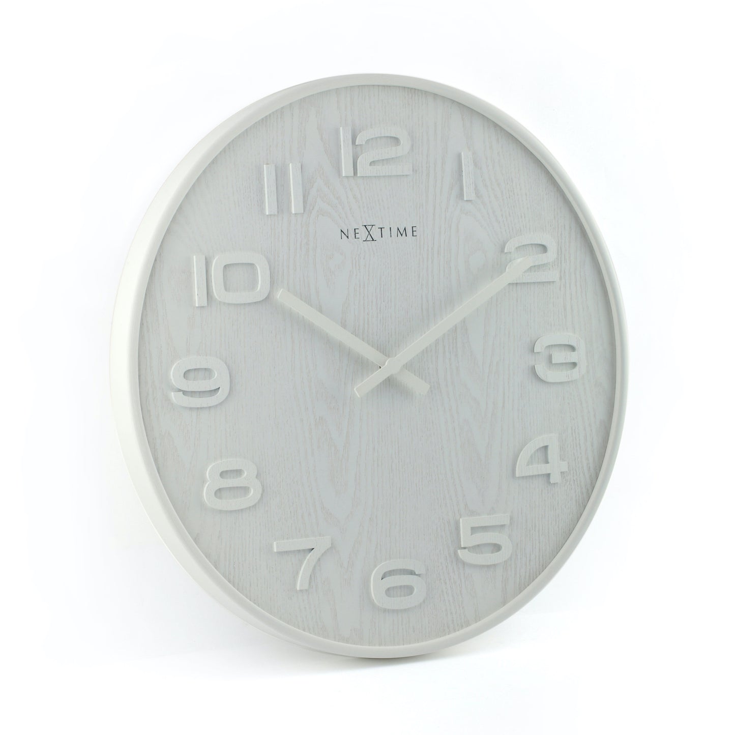 NeXtime - Wall clock – 52.8 x 3 cm - Wood - White - 'Wood Wood Big'