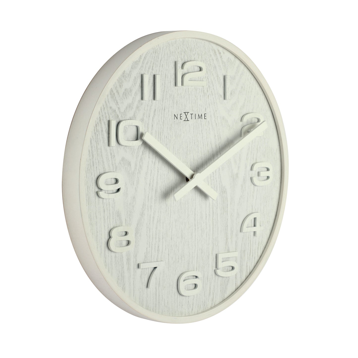 NeXtime - Wall clock – 35 cm - Wood - White - 'Wood Wood Medium'