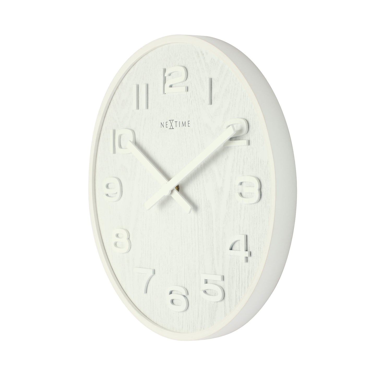NeXtime - Wall clock – 35 cm - Wood - White - 'Wood Wood Medium'