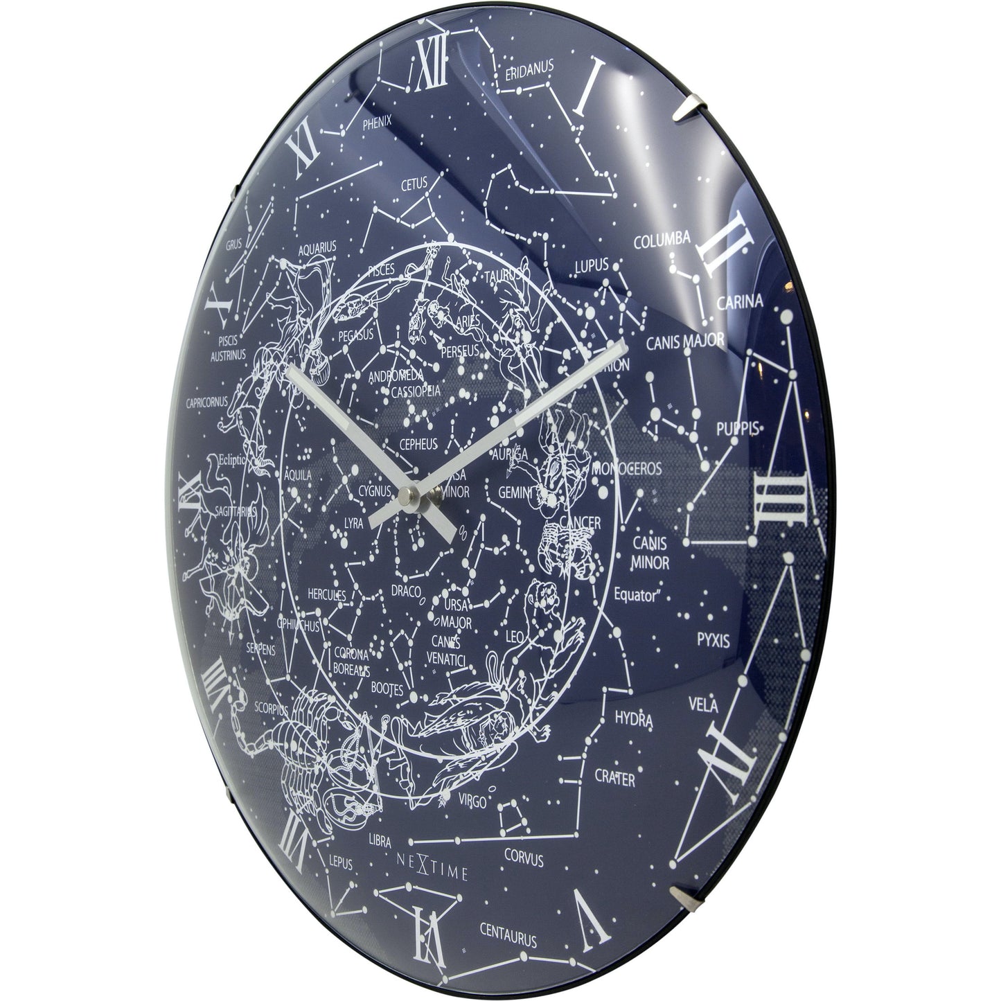 NeXtime - Wall clock – Ø 35 cm  - Dome Glass - Glow-in-the-dark- 'Milky Way dome'