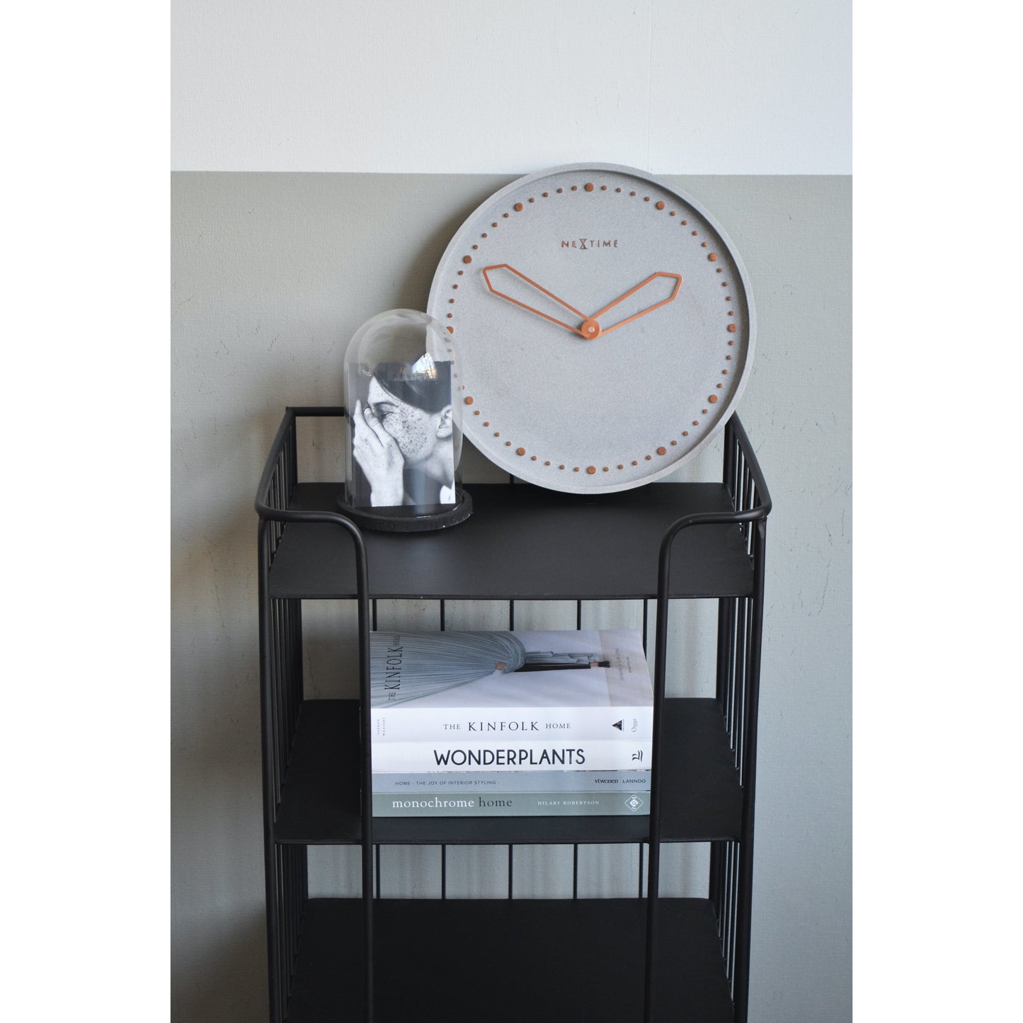 NeXtime - Wall clock - Ø 35 cm - Polyresin – Grey - 'Cross'