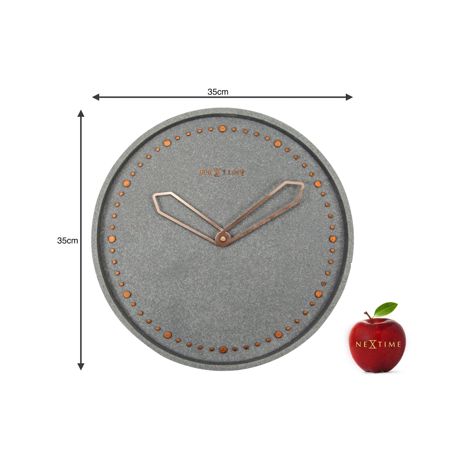 NeXtime - Wall clock - Ø 35 cm - Polyresin – Grey - 'Cross'