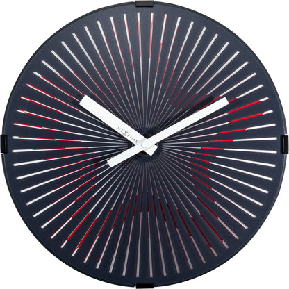NeXtime - Wall clock- Ø 30 cm – Plastic – Motion clock-  Red – 'Motion Star – Red'