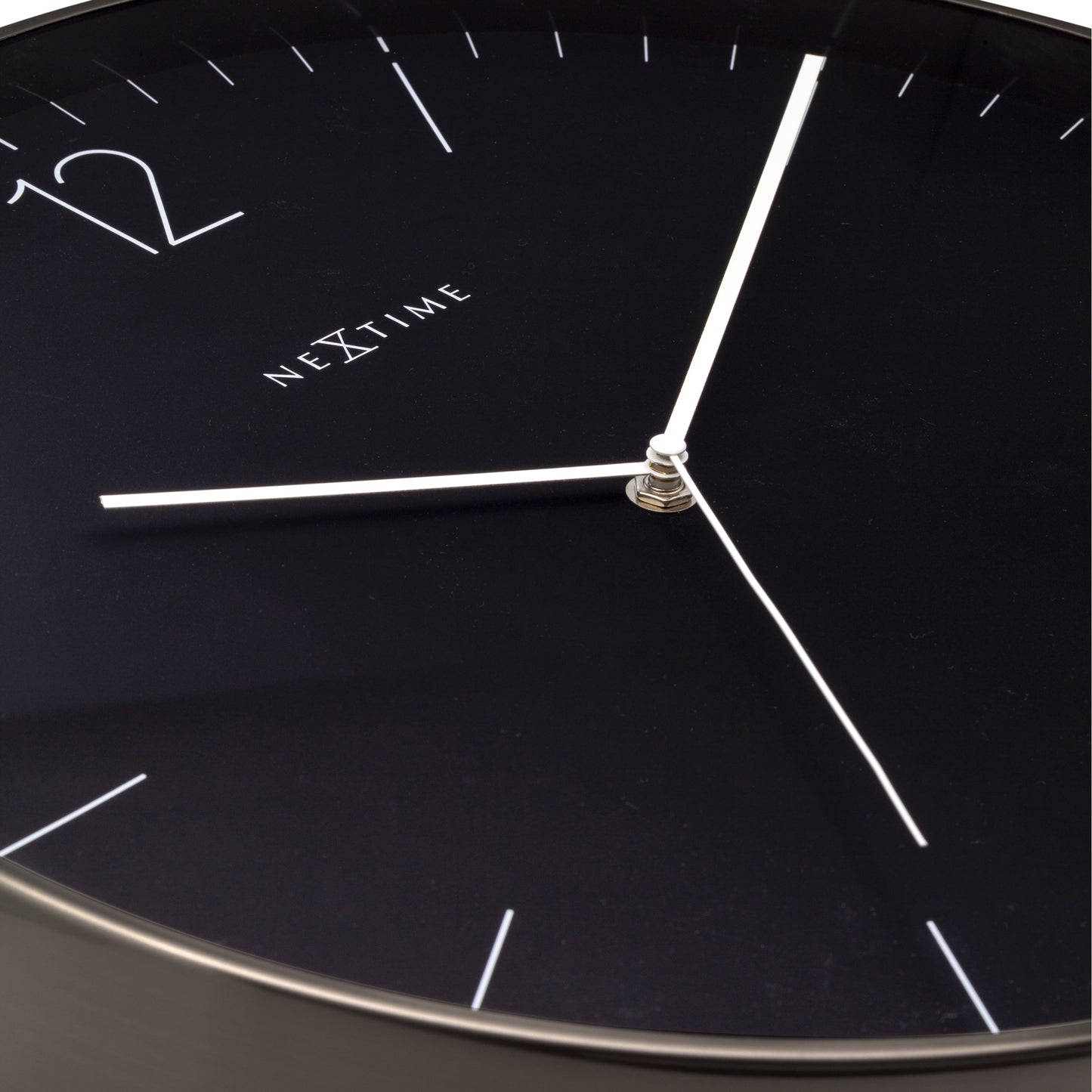 NeXtime - Wall clock – Ø 40cm - Metal & Glass - Black & Gold - 'Very Essential'
