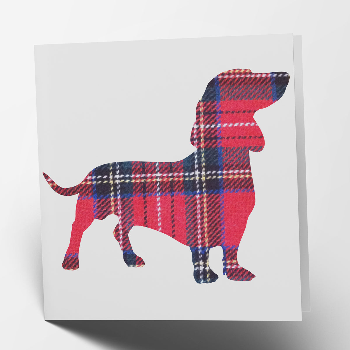 Dachshund Tartan Card