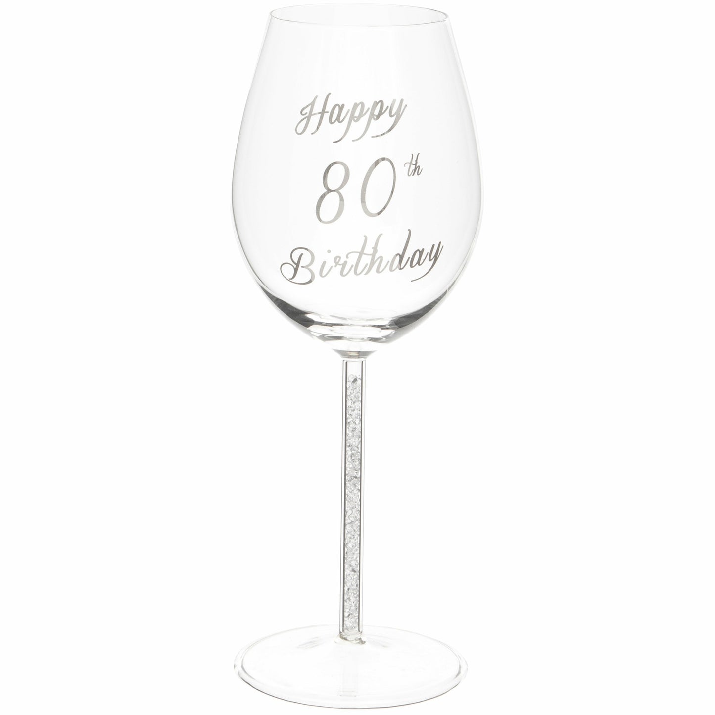 80th Birthday Wine Glass