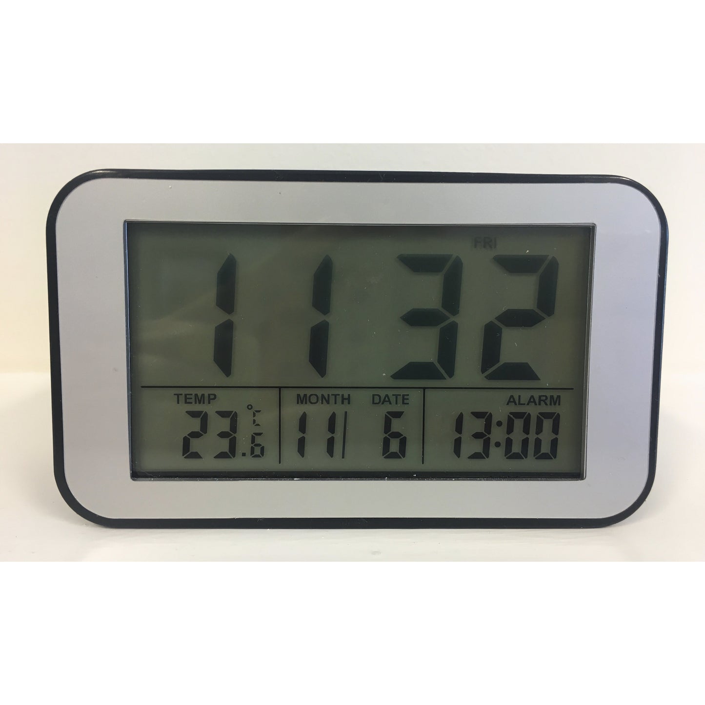 LCD Alarm Clock in Mat Black