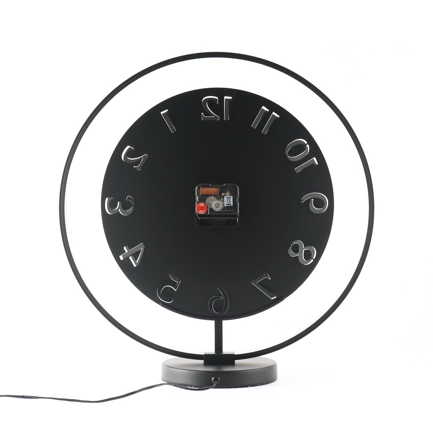 NeXtime - Table clock – 40 x 40.5 cm - Metal - Light unit- Black - 'Ting Table'