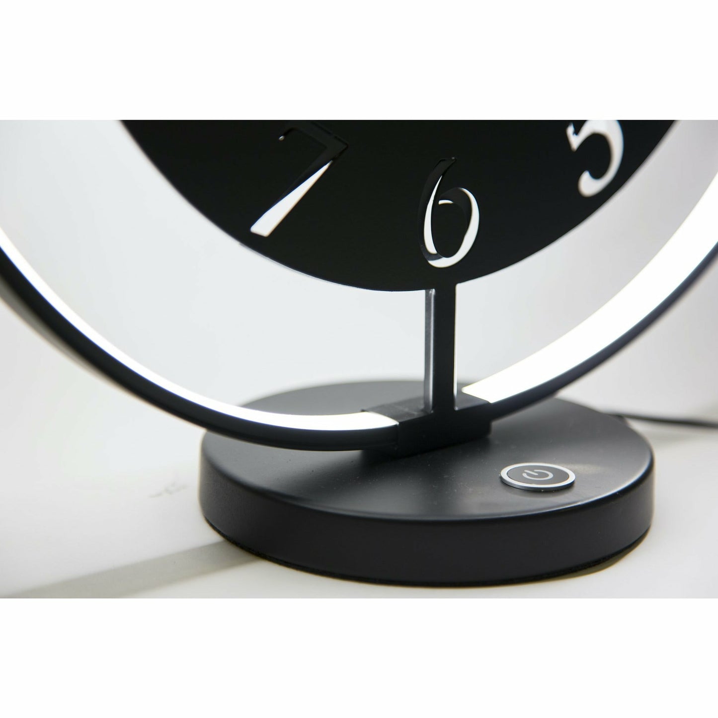 NeXtime - Table clock – 40 x 40.5 cm - Metal - Light unit- Black - 'Ting Table'