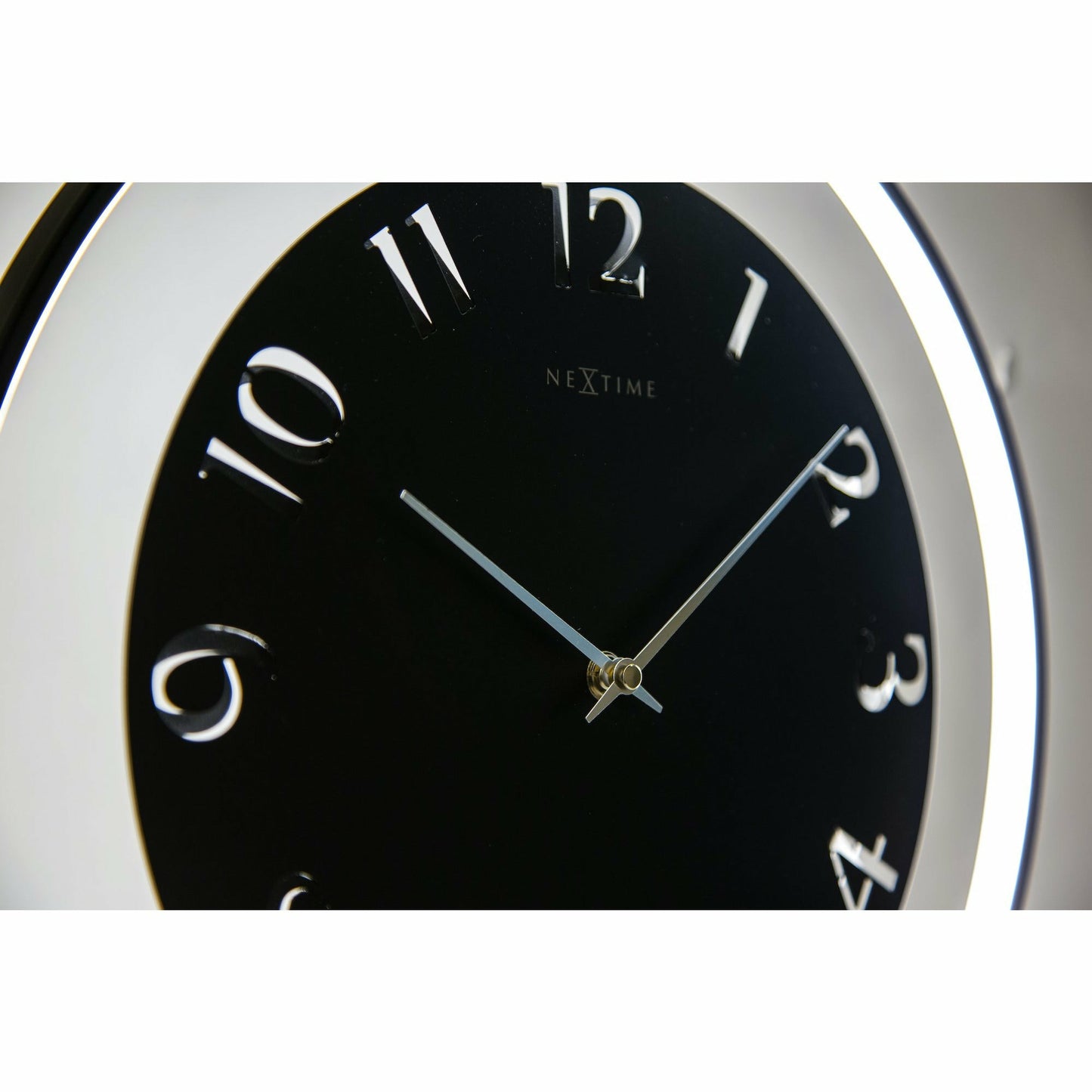 NeXtime - Table clock – 40 x 40.5 cm - Metal - Light unit- Black - 'Ting Table'