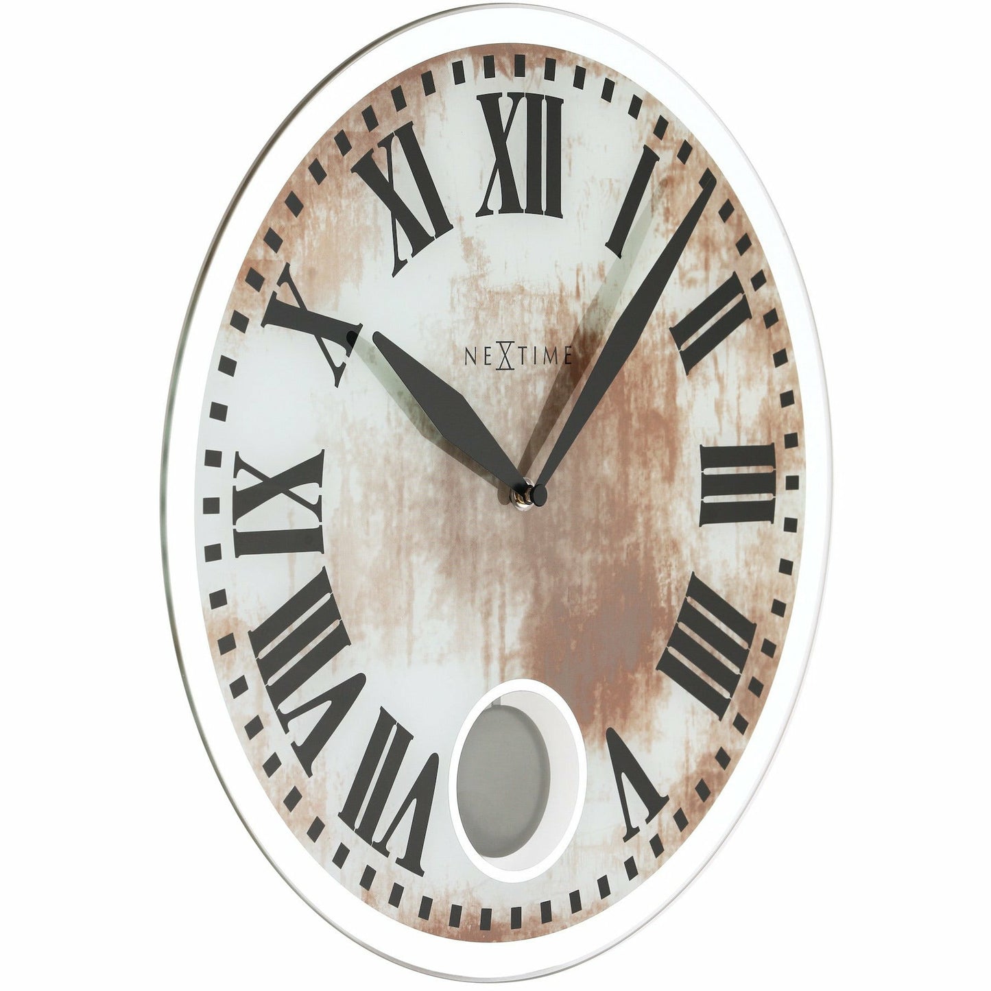 NeXtime - Wall clock – 43 x 4.2 cm - Glass - White - 'Romana'