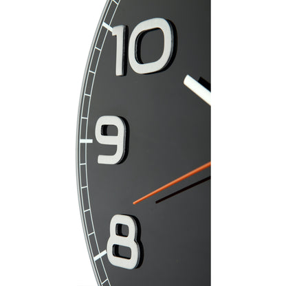NeXtime - Wall clock – 30 x 3.5 cm - Glass - Black - 'Classy Round'