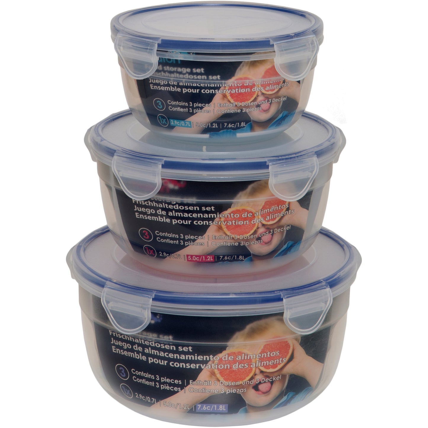 Three Piece Round Food Storage Set