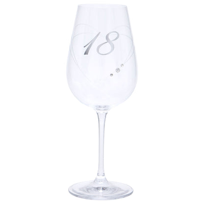 Etched Heart Wine Glass - 18th