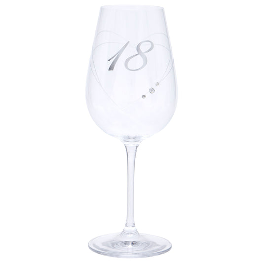 Etched Heart Wine Glass - 18th