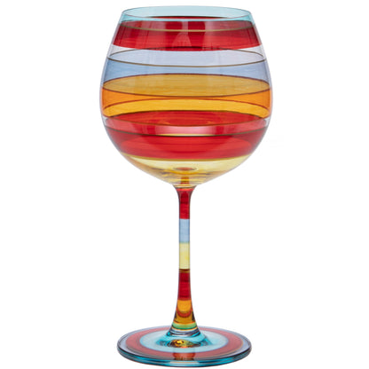 Hand Painted Bold Stripe Gin Glass