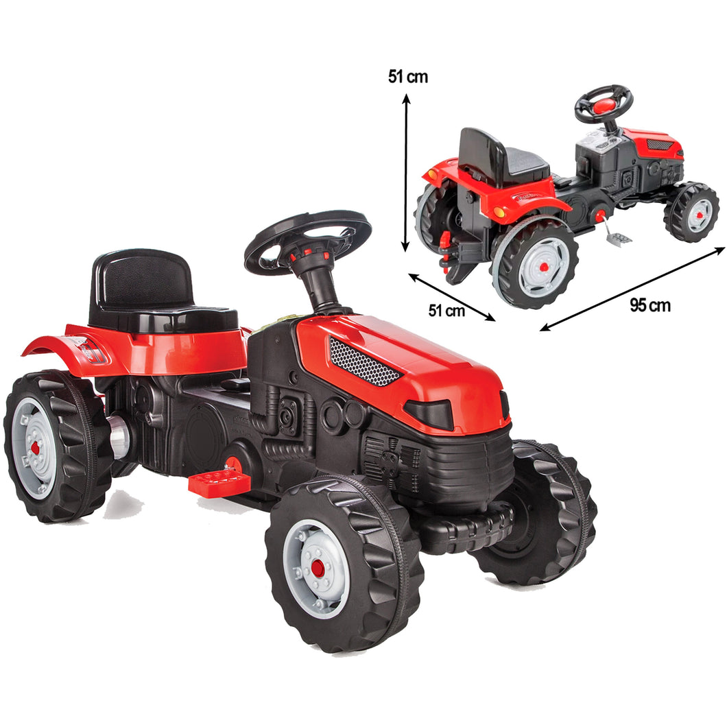 Red Ride-On Tractor with Pedals