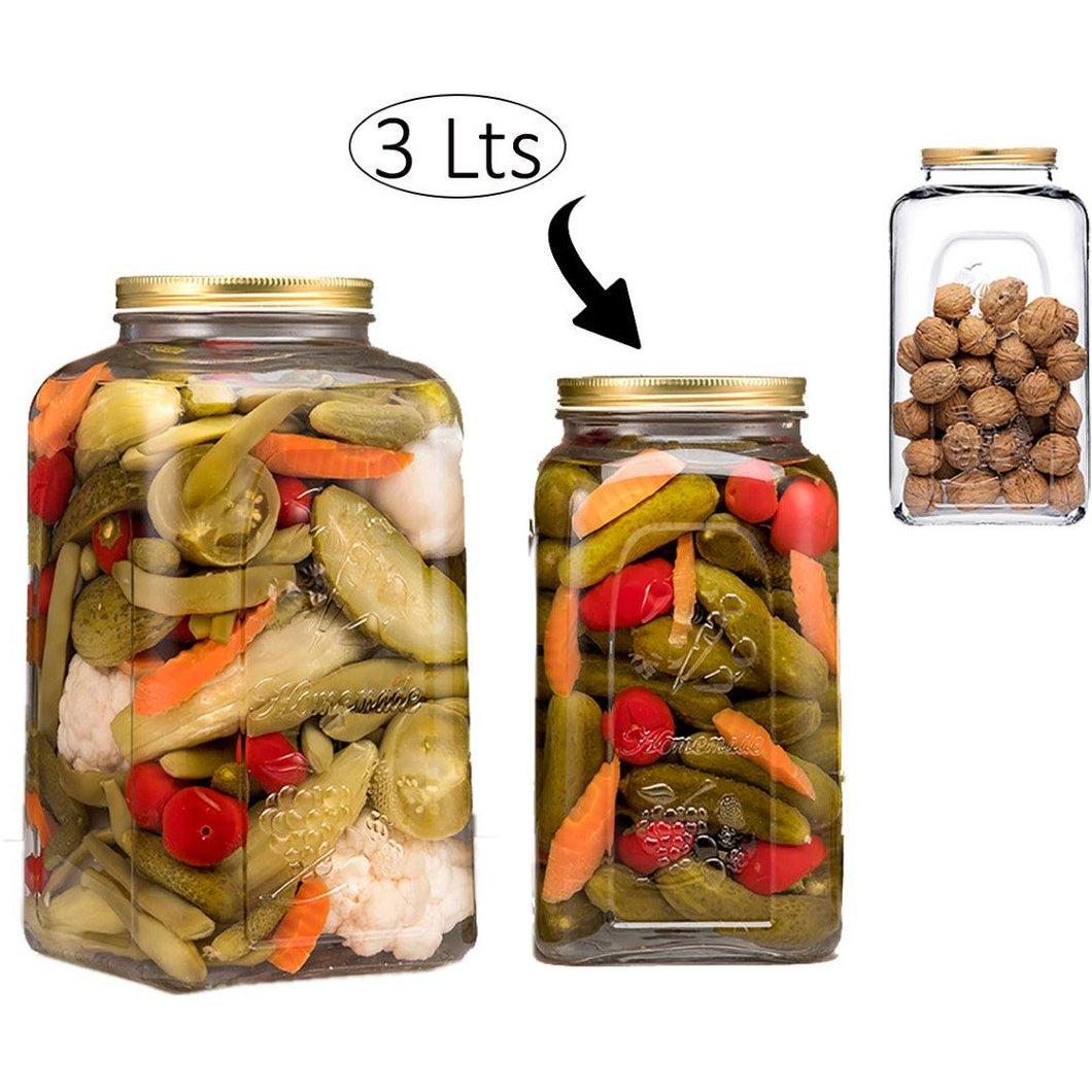 Glass Storage Jar With Lid - 3 Litre
