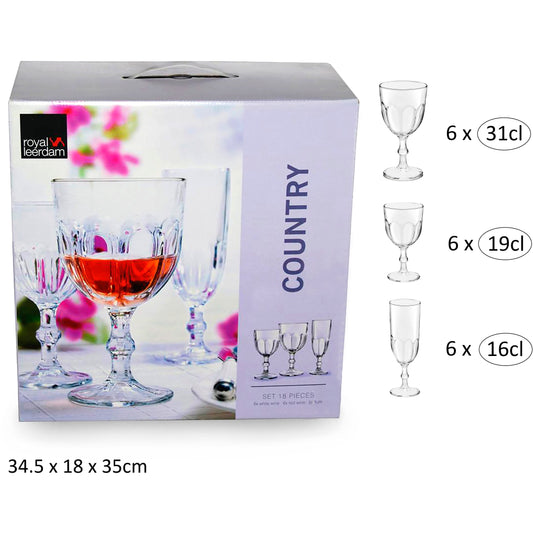 18 Pieces Glassware Drinks Set