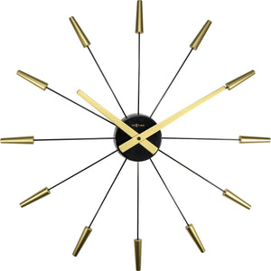NeXtime - Wall clock – Ø 58 cm – Stainless Steel - Gold - 'Plug Inn'