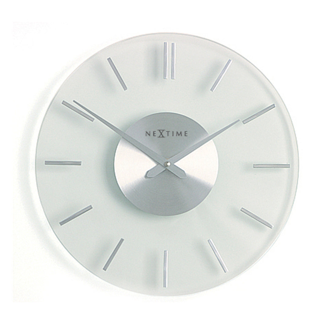NeXtime - Wall clock – Ø 31 cm- Aluminum - Glass - 'Stripe'