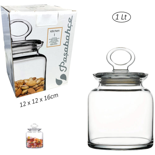 1 Litre Glass Storage Jar With Lid