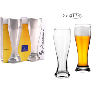 Set Of 2 Tall Beer Glasses