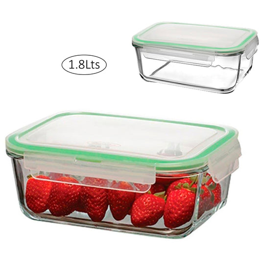 Glass Food Container With Lid - 1.8 Litre