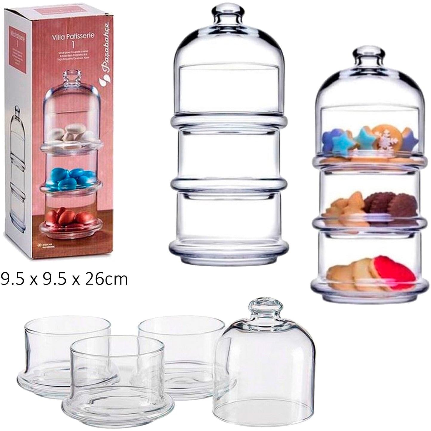 Stackable Glass Storage Bowls With Domed Lid