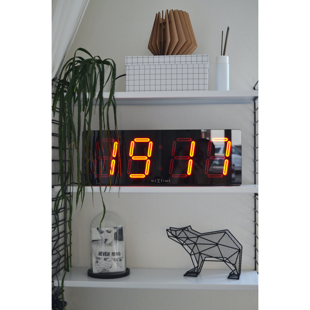NeXtime - Wall/ table clock – 51.5 x 18x 4.5 cm –Plastic- Black- 'Big D'