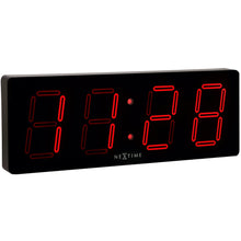 Load image into Gallery viewer, NeXtime - Wall/ table clock – 51.5 x 18x 4.5 cm –Plastic- Black- &#39;Big D&#39;