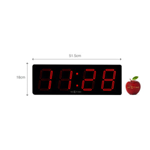 NeXtime - Wall/ table clock – 51.5 x 18x 4.5 cm –Plastic- Black- 'Big D'