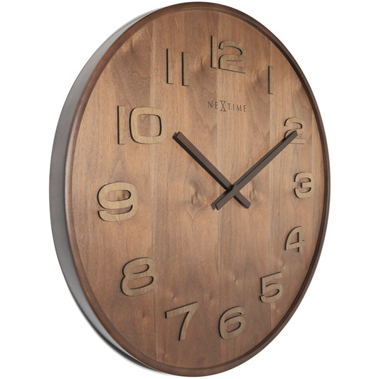 NeXtime - Wall clock – 53 x 3 cm - Wood - Brown - 'Wood Wood Big'