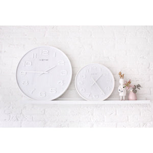 NeXtime - Wall clock – 35 cm - Wood - White - 'Wood Wood Medium'