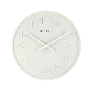 NeXtime - Wall clock – 35 cm - Wood - White - 'Wood Wood Medium'