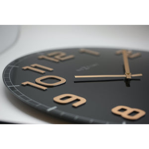 NeXtime - Wall clock – 50 x 3.5 cm - Glass - Black Copper - 'Classy Large'
