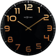 Load image into Gallery viewer, NeXtime - Wall clock – 50 x 3.5 cm - Glass - Black Copper - &#39;Classy Large&#39;