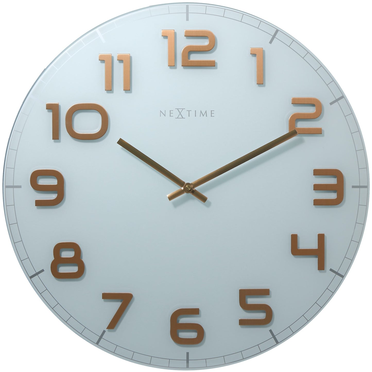 NeXtime - Wall clock – 50 x 3.5 cm - Glass - White Copper - 'Classy Large'