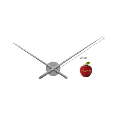 NeXtime - Wall clock – Ø 70 cm -  Aluminum - Silver- 'Hands'
