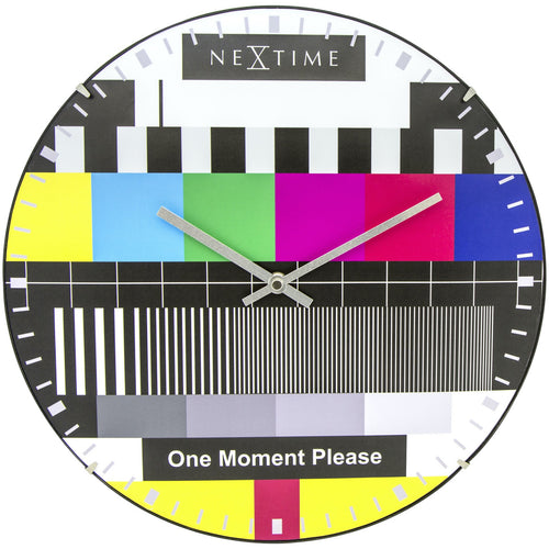 NeXtime - Wall clock - Ø 35 cm  - Dome Glass - Multi-color - 'Testpage Dome'