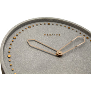 NeXtime - Wall clock - Ø 35 cm - Polyresin – Grey - 'Cross'
