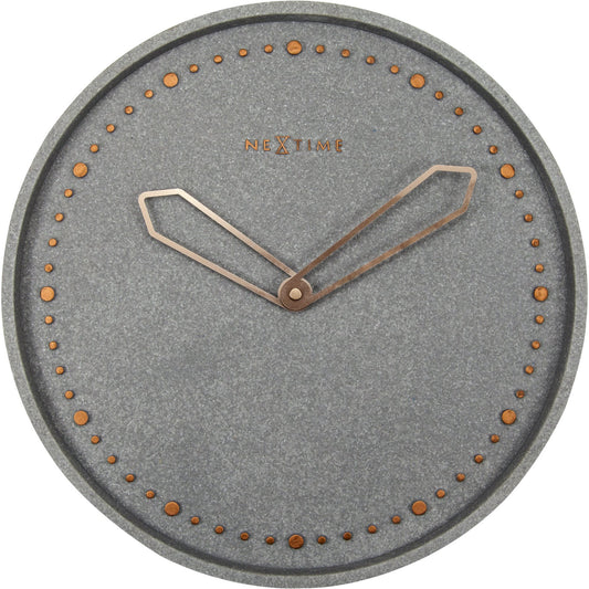 NeXtime - Wall clock - Ø 35 cm - Polyresin – Grey - 'Cross'