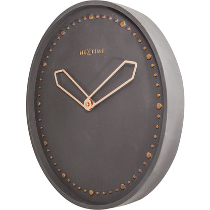 NeXtime - Wall clock - Ø 35 cm - Polyresin – Black – 'Cross'