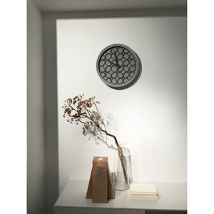 NeXtime - Wall Clock - Ø 39.5 cm - Polyresin/Wood – Grey – 'Concreto love'