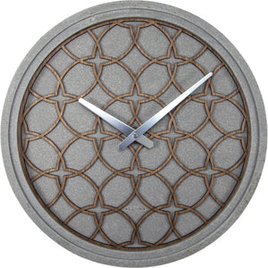 NeXtime - Wall Clock - Ø 39.5 cm - Polyresin/Wood – Grey – 'Concreto love'