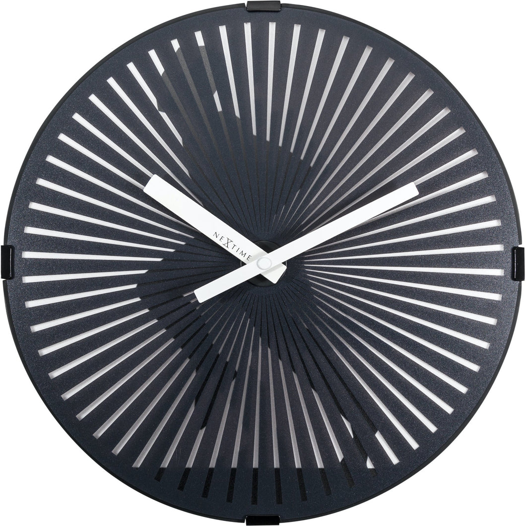 NeXtime - Wall clock- Ø 30 cm – Plastic – Motion clock- Black – 'Running Man'